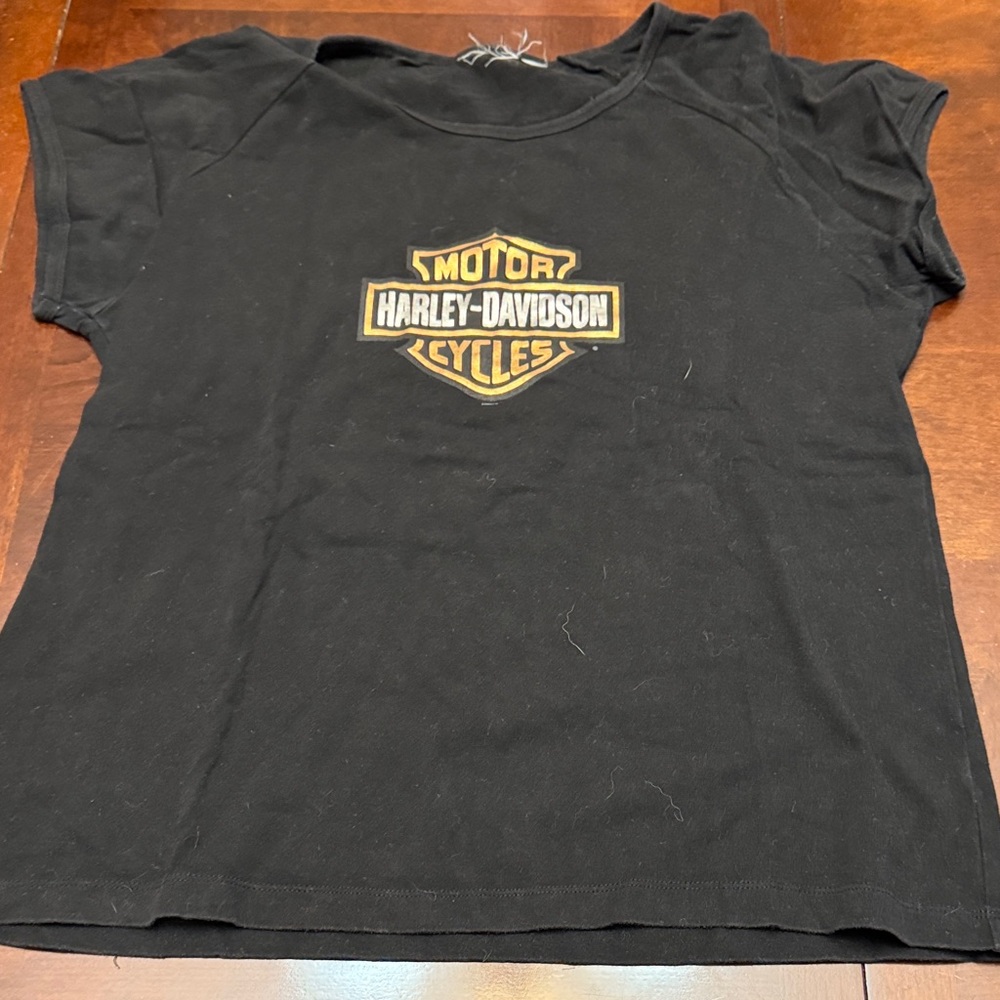 Harley-Davidson Women's Black and Gold Tee
